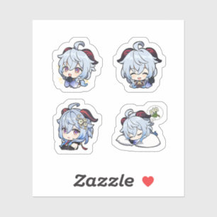 Ganyu Genshin Impact 4er Stickerbogen Extra Pa Aufkleber