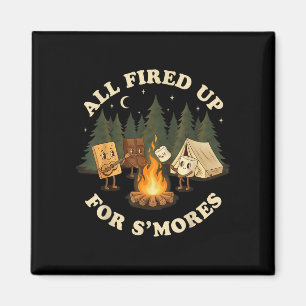 Ganz aufgeregt für S'mores lustiges Camping-Design Magnet