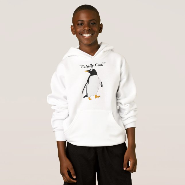 "Ganz Cool Schwarz-Weiß-Pinguin  Hoodie (Vorne ganz)