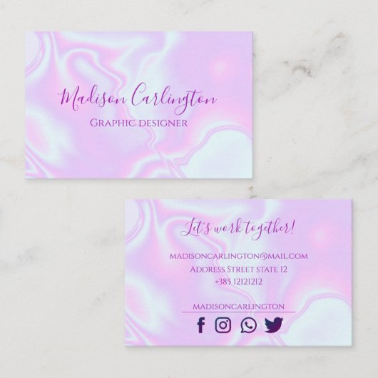 ganz eigenhändig geschriebe Beschaffenheit des Visitenkarte (Vorne/Hinten)