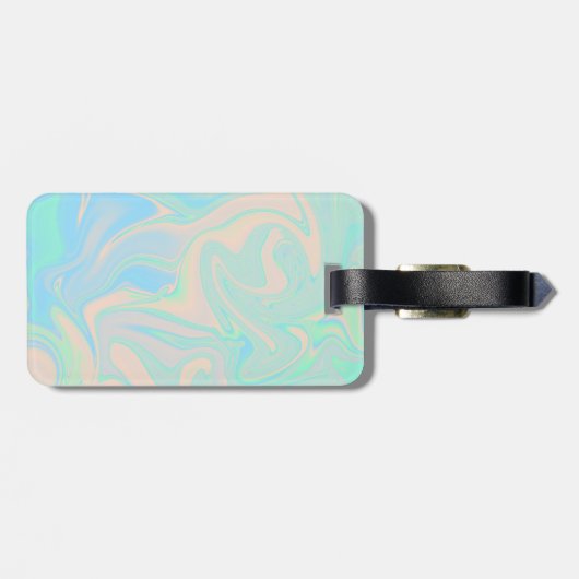 Ganz eigenhändig geschriebe schillernde gepäckanhänger (Rückseite horizontal)