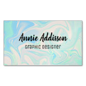 Ganz eigenhändig geschriebe schillernde magnetische visitenkarte (Vorderseite)