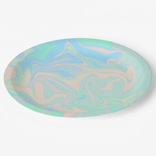 Ganz eigenhändig geschriebe schillernde pappteller (Schrägansicht)