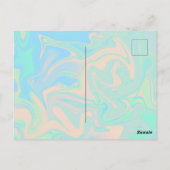 Ganz eigenhändig geschriebe schillernde postkarte (Rückseite)