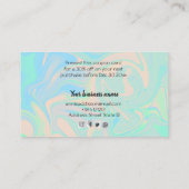 Ganz eigenhändig geschriebe schillernde rabattkarte (Rückseite)