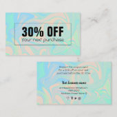 Ganz eigenhändig geschriebe schillernde rabattkarte (Vorne/Hinten)