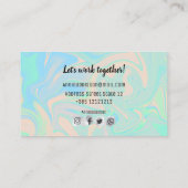 Ganz eigenhändig geschriebe schillernde visitenkarte (Rückseite)