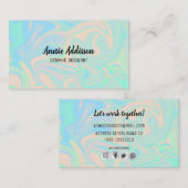 Ganz eigenhändig geschriebe schillernde visitenkarte (Vorne/Hinten)