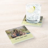 ganz einfach, fügen Sie Ihre Foto Weihnachten Glasuntersetzer (Schrägansicht)