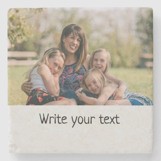 ganz einfach, fügen Sie Ihre Foto Weihnachten Steinuntersetzer (Vorderseite)