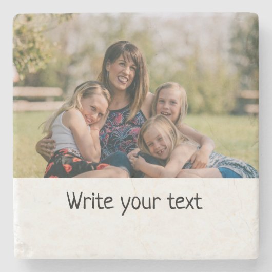 Ganz einfach, fügen Sie Ihren Text Foto Weihnachte Steinuntersetzer (Vorderseite)