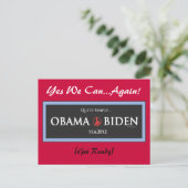 Ganz einfach OBAMA BIDEN 2012 Postkarte (Stehend Vorderseite)