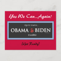 Ganz einfach OBAMA BIDEN 2012 Postkarte