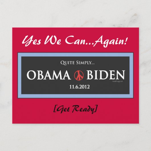 Ganz einfach OBAMA BIDEN 2012 Postkarte (Vorderseite)