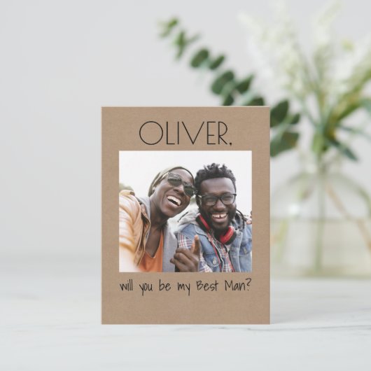 Ganz einfach Spaß wirst du mein Trauzeuge Foto sei (Stehend Vorderseite)