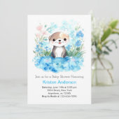 Ganz fröhliche Wasserfarbenjunge Babydusche Einladung (Stehend Vorderseite)