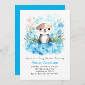 Ganz fröhliche Wasserfarbenjunge Babydusche Einladung (Vorne/Hinten)