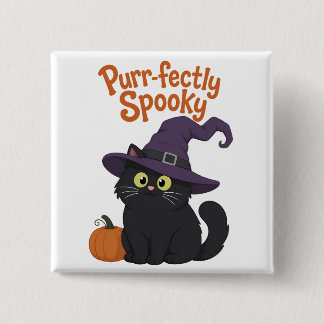 Ganz gruselig perfekter Halloween-Kater Button