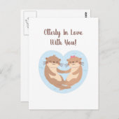 Ganz in Liebe mit Ihnen, Niedliche Otter Liebe Pup Postkarte (Vorne/Hinten)