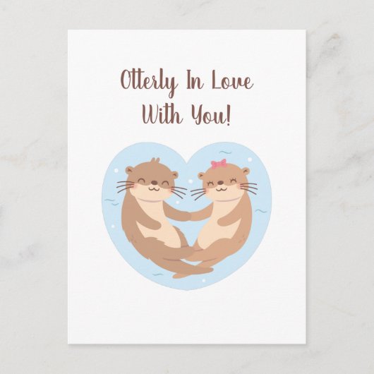 Ganz in Liebe mit Ihnen, Niedliche Otter Liebe Pup Postkarte (Vorderseite)