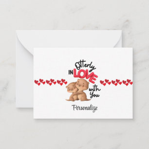 Ganz in Liebe mit Ihnen! - Niedlicher Valentinstag Mitteilungskarte