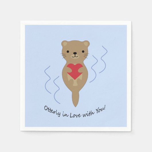 Ganz in Liebe mit Ihnen Otter Serviette (Vorderseite)