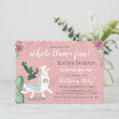 Ganz Lama Spaß! Party Einladung zum 1. Geburtstag (Stehend Vorderseite)