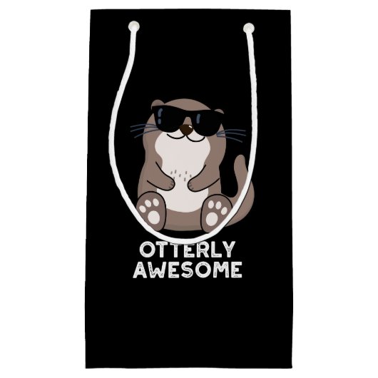 Ganz Phantastische Funny Animal Otter Puff Dark BG Kleine Geschenktüte (Vorderseite)