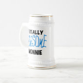 Ganz Phantastische Nonnie Blue Text Tshirts und Ge Bierglas (Vorderseite Links)