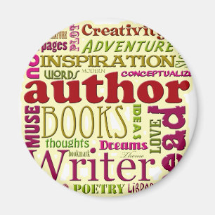 Ganz über die Autoren rot Magnet