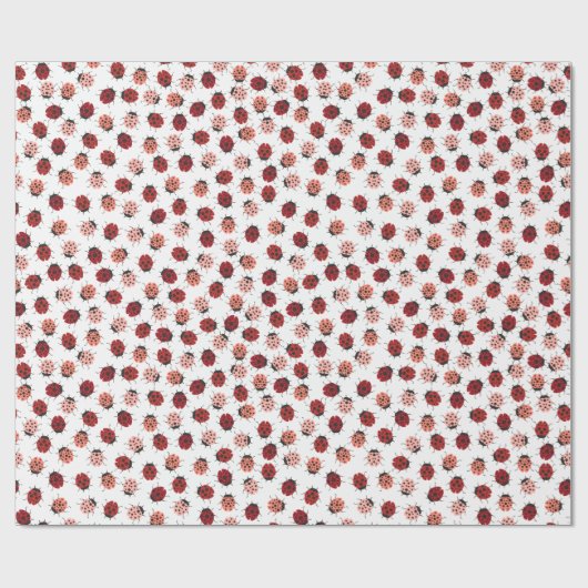 Ganz über Marienkäfern Rosa u. Rot Geschenkpapier (Flach)