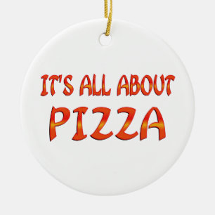 Ganz über Pizza Keramikornament
