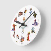 Ganz um Alicen im Wunderland Runde Wanduhr (Winkel)