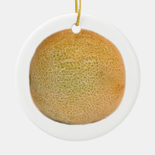 Ganze Cantaloupe-Melone Keramik Ornament