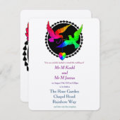 Ganze Einladung der Rainbow Gay Wedding (Vorne/Hinten)