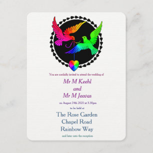 Ganze Einladung der Rainbow Gay Wedding