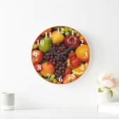Ganze Fruchtuhr, gemischt mit Zahlen Große Wanduhr (Zuhause)