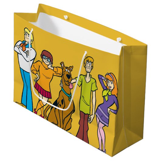 Ganze Gang 14 Mystery Inc. Große Geschenktüte (Vorderseite Schrägansicht)