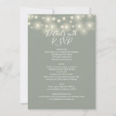 Ganze in einem Schritt grüne String-Lichter Blumen Einladung (Rückseite)