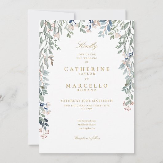Ganze in einer Wildblumen Blumenhochzeit Einladung (Vorderseite)