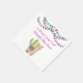 Ganze Lama Fun Pink Lila Kaktus Kinderdusche Serviette (Ecke)