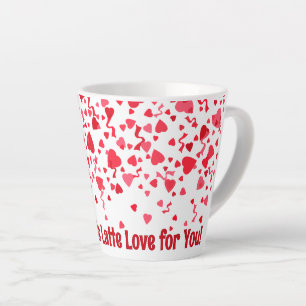 Ganze Latte Liebe Personalisiert Red Confetti Herz Milchtasse