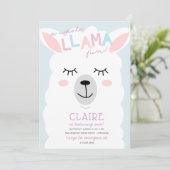 Ganze Llama Fun Alpace Geburtstagseinladung Einladung (Stehend Vorderseite)