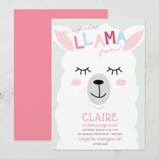 Ganze Llama Fun Alpace Geburtstagseinladung Einladung