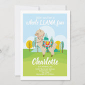 Ganze Llama Fun Geburtstagsparty Einladung (Vorderseite)