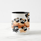 Ganze Lotta-Möpse (orange) Zweifarbige Tasse (Mittel)