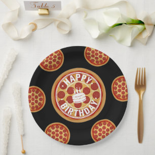 Ganze Pizza Alles Gute zum Geburtstag Party Design Pappteller
