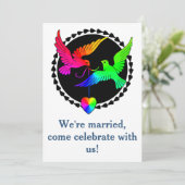 Ganze Rainbow Dove Gay Empfang Einladung (Stehend Vorderseite)