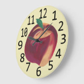 Ganze reife Pfirsichmalerei große schwarze Zahlen Wanduhr (Winkel)