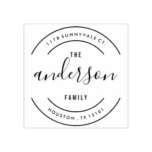 Ganze Rücksendeadresse Briefmarke Gummistempel